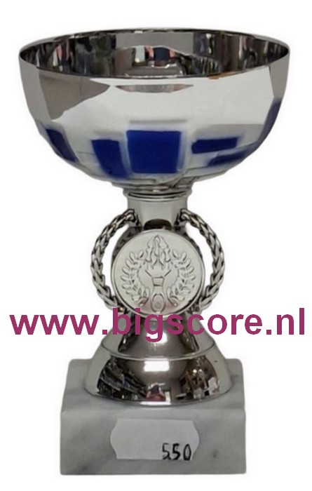 AUB 329 Bekertje Blauw-Zilver LAATSTE 2 x OP=OP!!